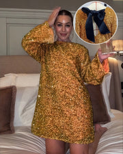 Lila™ - Chic Sparkle Dress with Bow