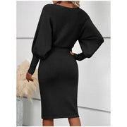 Avery™ - Chic Long Sleeve Round Neck Dress