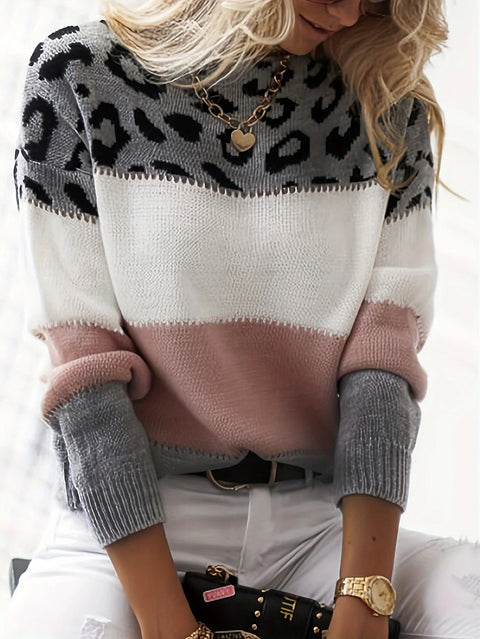 Penelope™ - Chic Leopard Print Sweater