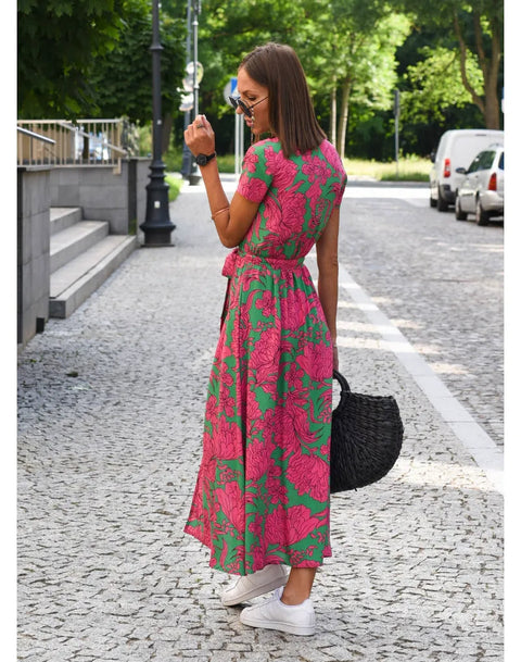 Samantha™ - Chic Floral Elegance Dress
