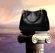 Isabella™ Timeless Chic | Sleek Croc-Pattern Handbag