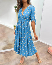 Aubrey™ - V-Neck Polka Dot Dress