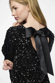 Lila™ - Chic Sparkle Dress with Bow