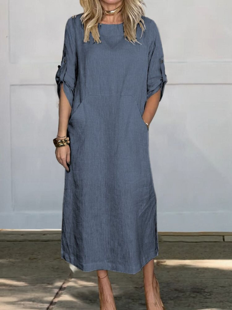 Sophia™ - Stylish Linen Dress with Pockets