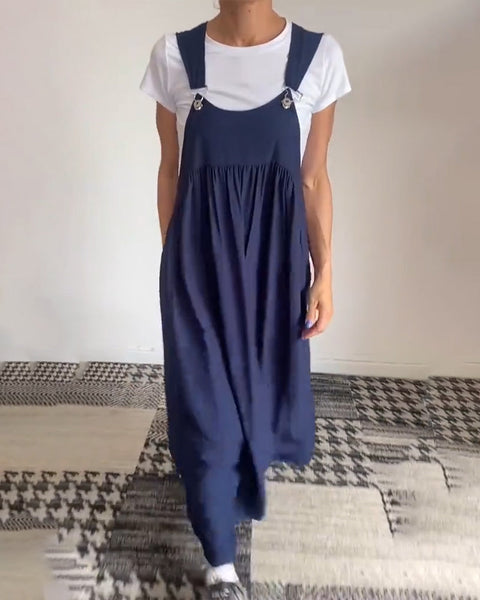 Emily™ - Chic Solid Color Suspender Dress