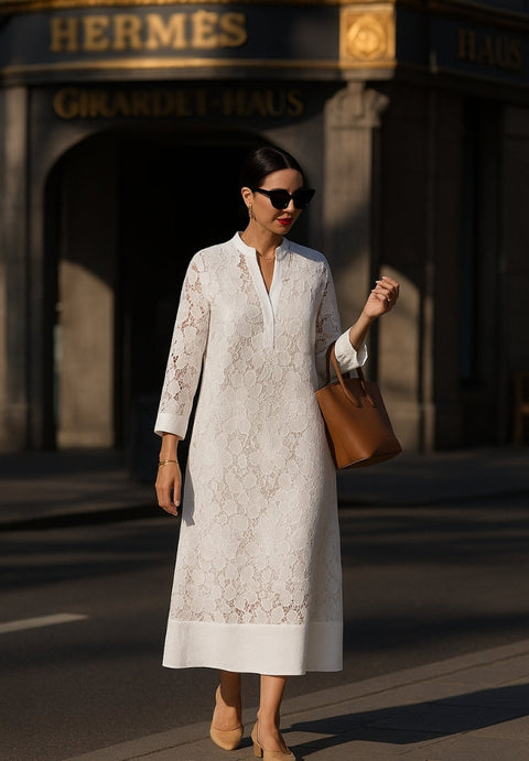 Amber™ – Graceful White Lace Dress for All Occasions