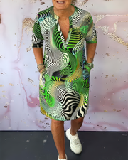 Helene™ – Figure-Flattering Illusion V-Neck Dress