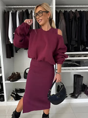 Sophie™ - Chic Two-piece Ensemble (Dress + Sweater)