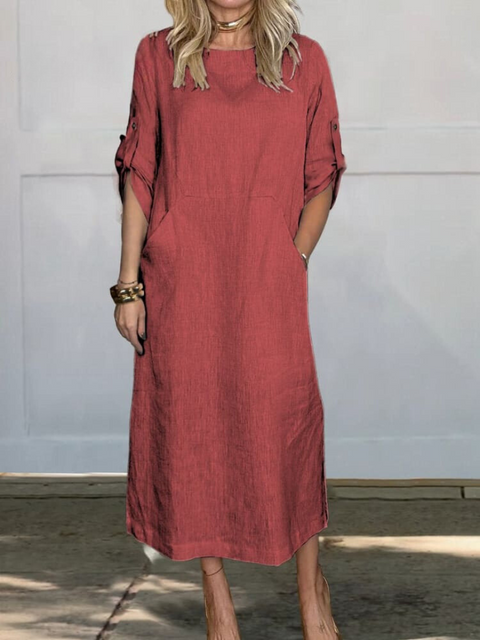 Sophia™ - Stylish Linen Dress with Pockets