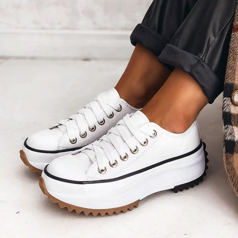Elisa™ | Leather platform sneakers