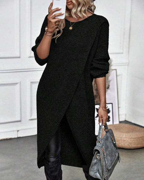 Addison™ - Cozy Asymmetrical Sweater Dress