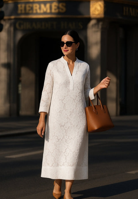 Amber™ – Graceful White Lace Dress for All Occasions