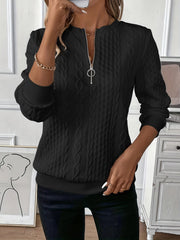 Chic Kimberly Sweater with Trendy Zipper Detail