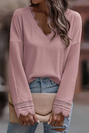 Ava™ - Chic V-Neck Long-Sleeve Knit Sweater