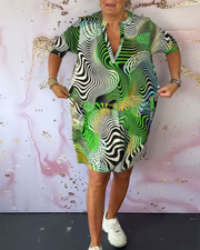 Helene™ – Figure-Flattering Illusion V-Neck Dress