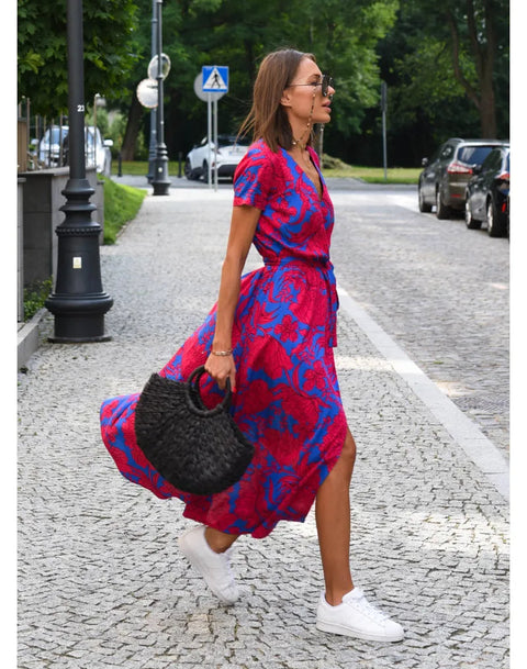 Samantha™ - Chic Floral Elegance Dress