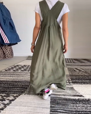 Emily™ - Chic Solid Color Suspender Dress