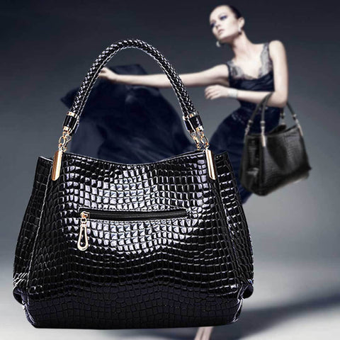Isabella™ Timeless Chic | Sleek Croc-Pattern Handbag