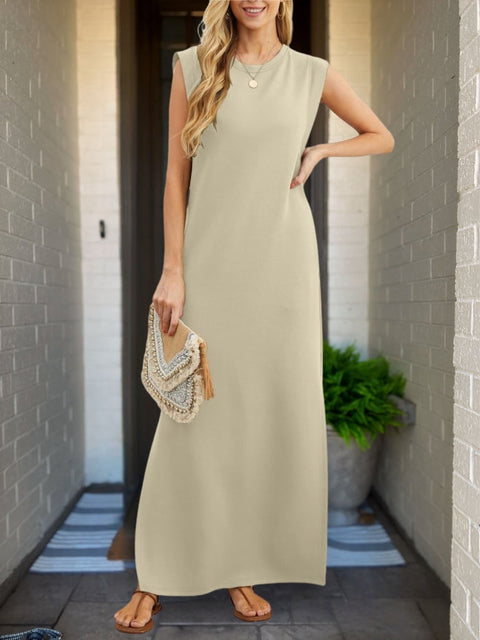 Sophie™ - Chic Linen Dress with Artisan Touches