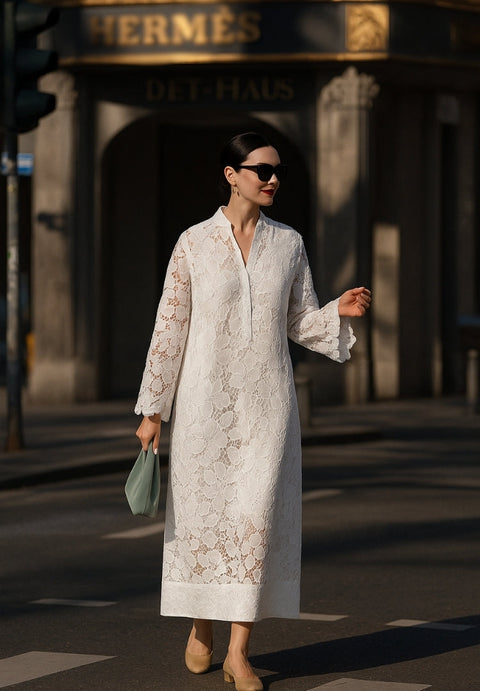 Amber™ – Graceful White Lace Dress for All Occasions