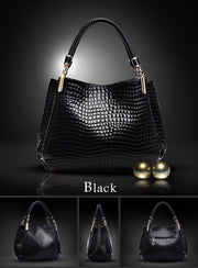 Isabella™ Timeless Chic | Sleek Croc-Pattern Handbag
