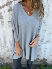 Emily™ - Cozy V-Neck Long Sleeve Knit Sweater