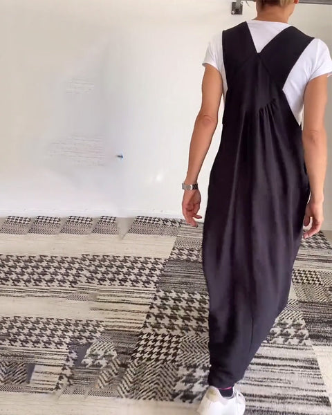 Emily™ - Chic Solid Color Suspender Dress