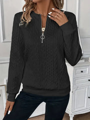 Chic Kimberly Sweater with Trendy Zipper Detail