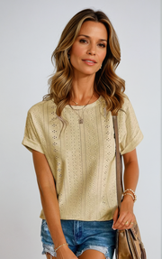 Sarah™ | Chic Eyelet Blouse