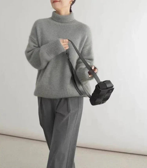 Kayla - High Collar Loose Knitted Sweater
