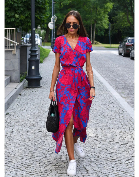 Samantha™ - Chic Floral Elegance Dress