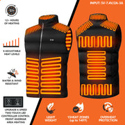 Layla™ - Enhanced Two-Touch Heated Vest with 15 Heat Zones and LED Controller