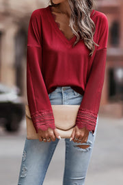 Ava™ - Chic V-Neck Long-Sleeve Knit Sweater