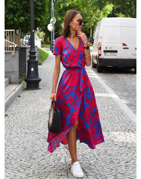 Samantha™ - Chic Floral Elegance Dress