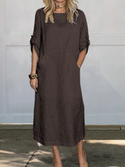 Sophia™ - Stylish Linen Dress with Pockets