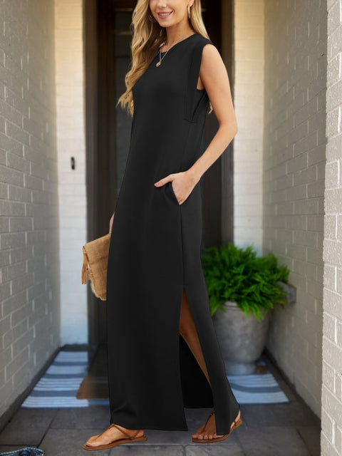 Sophie™ - Chic Linen Dress with Artisan Touches