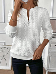Chic Kimberly Sweater with Trendy Zipper Detail