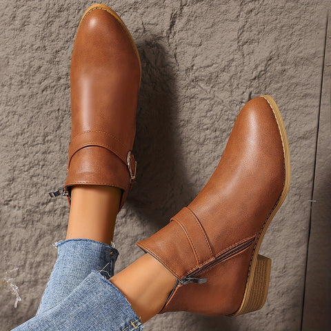 Amélina™ | Comfortable ankle boots with buckle for sensitive feet