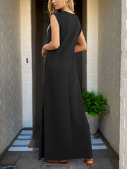 Sophie™ - Chic Linen Dress with Artisan Touches