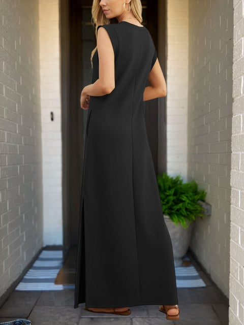 Sophie™ - Chic Linen Dress with Artisan Touches