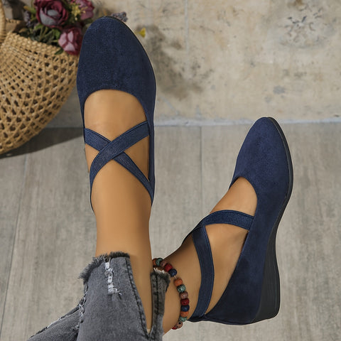 Élise® – Cross-Strap Ballet Flats for Refined Comfort