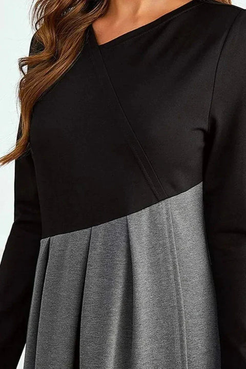 Sophia™ - Chic Two-Tone Dress