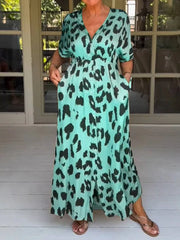 Dorthe | Stunning V-neck Leopard Dress