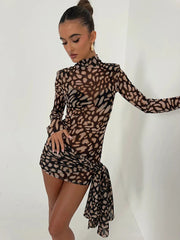 Jessa | Long Sleeve Leopard Dress