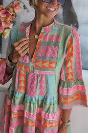 Ava - Chic V-Neck Cotton Hemp Summer Dress