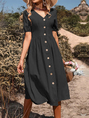 Beth | Midi Dress with Buttons