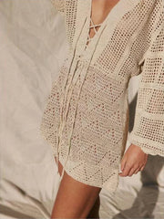 Ivonne | V-Neck Lace-Up Beach Dress