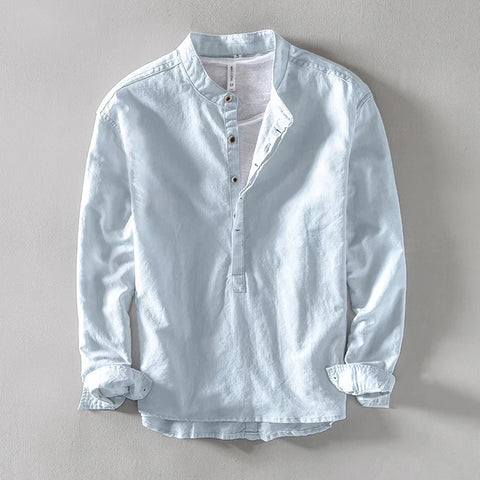 Arlo – Linen Mandarin Shirt