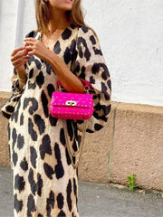 Emma™ - Chic Leopard Print Dress