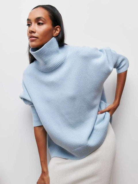 Eden - Elegant Oversized Turtleneck Knit Sweater